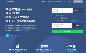 TransferWiseのウェブサイト