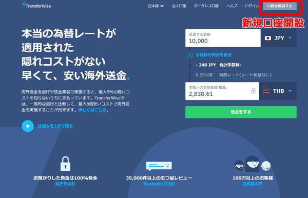 TransferWiseの口座開設